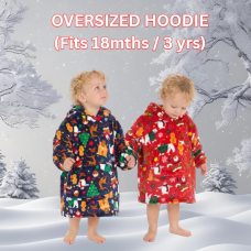 Young Infants Christmas Plush Oversized Hoodie  (One Size - 18 Months -3 Years)